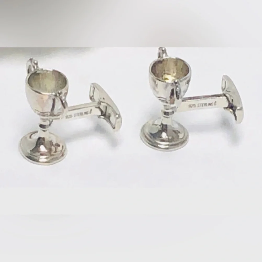 Sterling Silver 925 Trophy Loving Cups Cuff-Links by Ravi Ratan Grad Gift? NEW